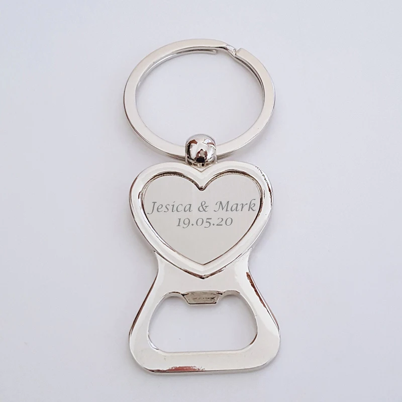 50x Бесплатная гравировка Персонализированная Свадьба Любимое сердце брелок для