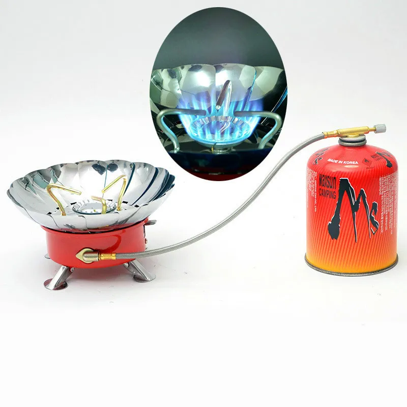 

Outdoor Integrated Portable Windproof Lotus Furnace Camping Campaign Fishing Self-driving Tour Length Flat Air Furnace Cookware