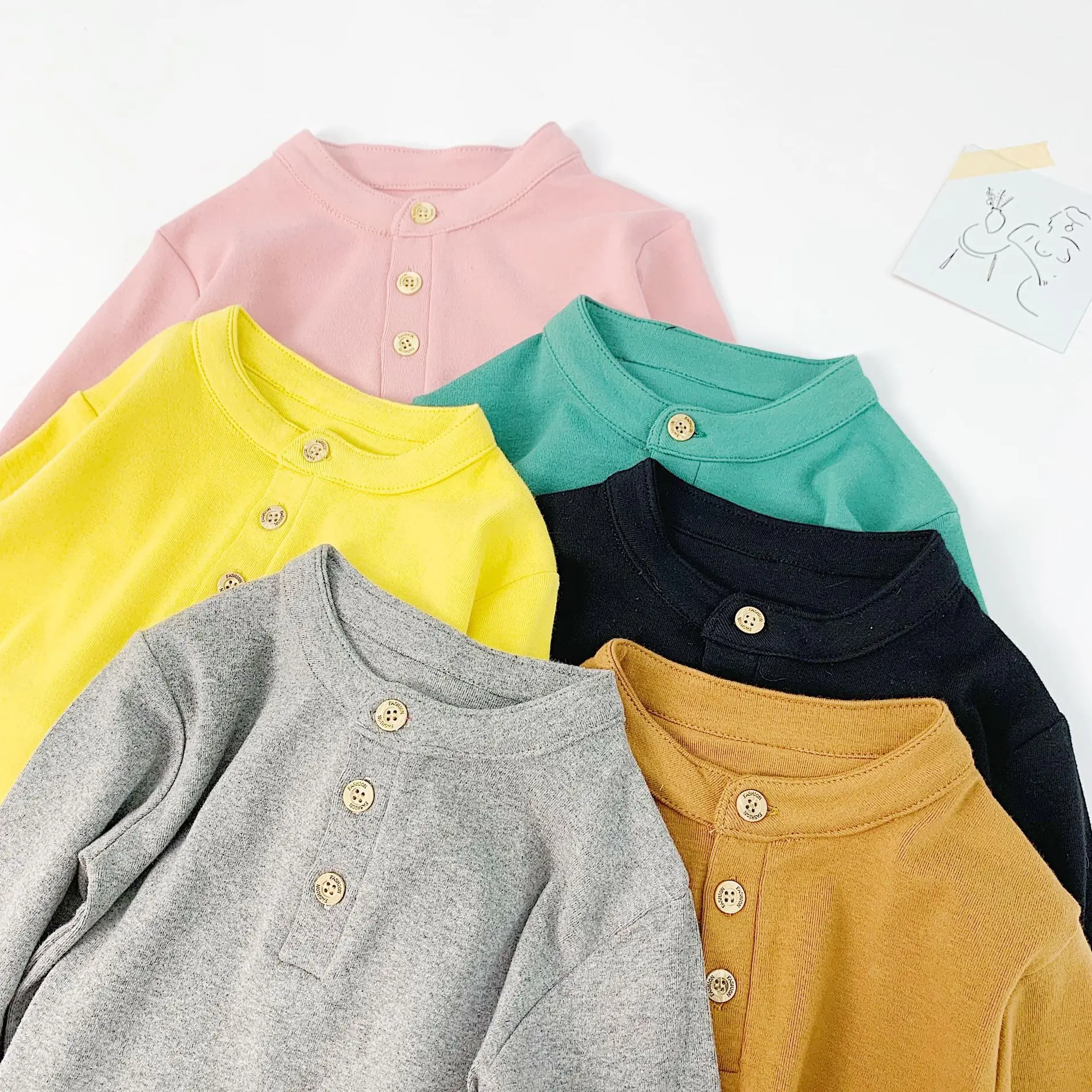 Футболка детская с круглым вырезом длинным рукавом на осень|Тройники| |