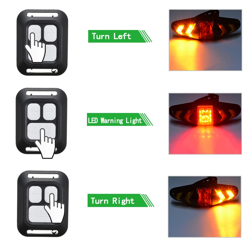 

Remote Control Safety Warning Lamp Rechargeable LED Bike Rear Light Bicycle Turn Signal Taillight For Night Cycling