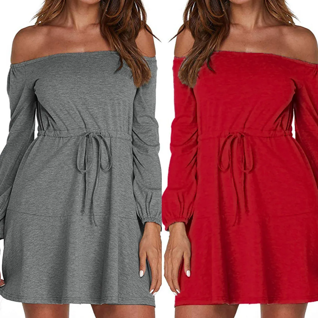 Осень зима 2020 женское модное милое однотонное мини платье А силуэта SAGACE с