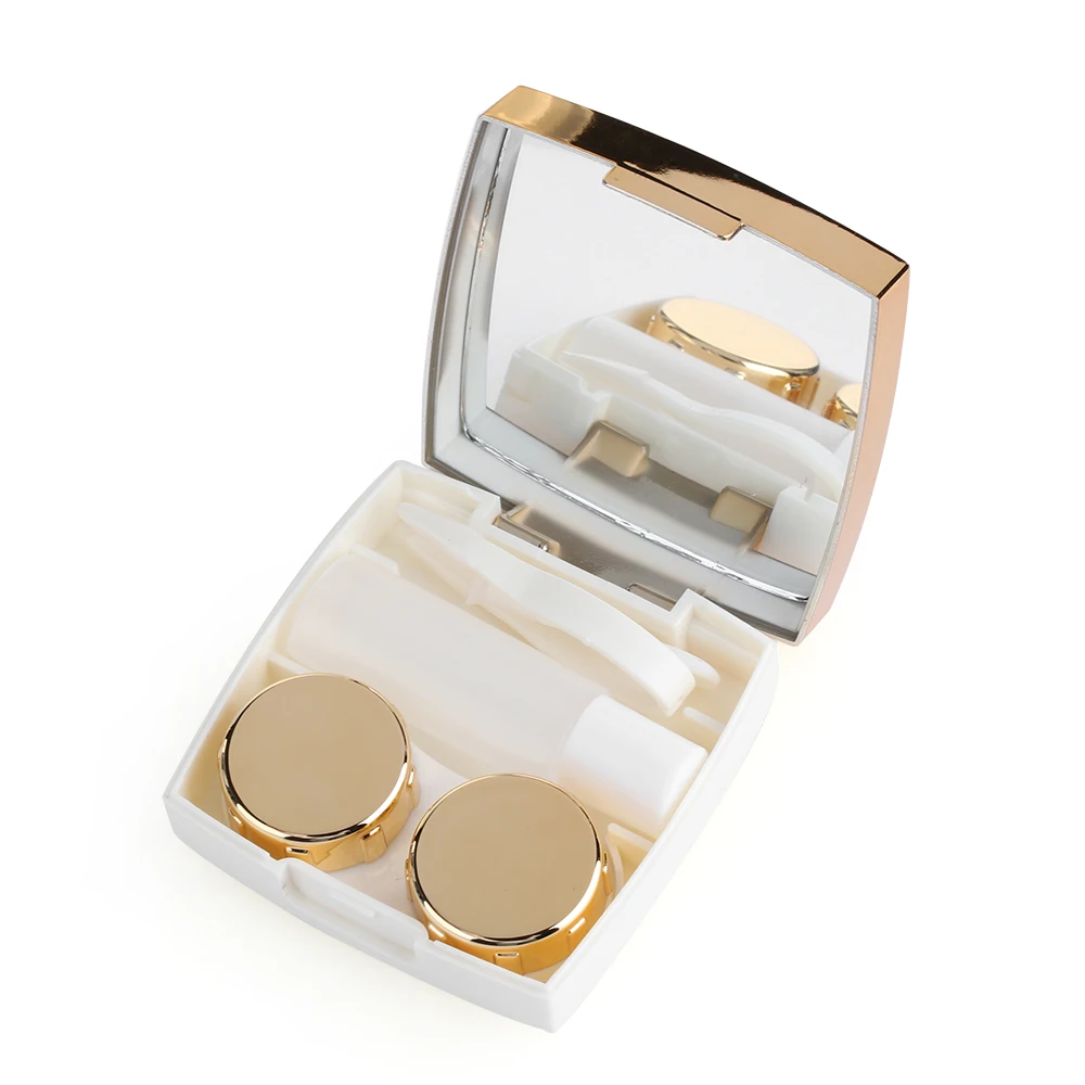 Цветной чехол для контактных линз с зеркалом Женский футляр контейнер дорожный