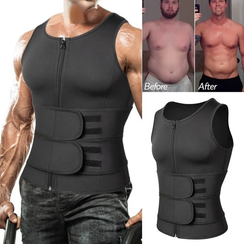 

Men Body Shaper Waist Trainer Sauna Suit Sweat Vest Slimming Underwear Weight Loss Shirt Fat Burner Workout Tank Tops Shapewear