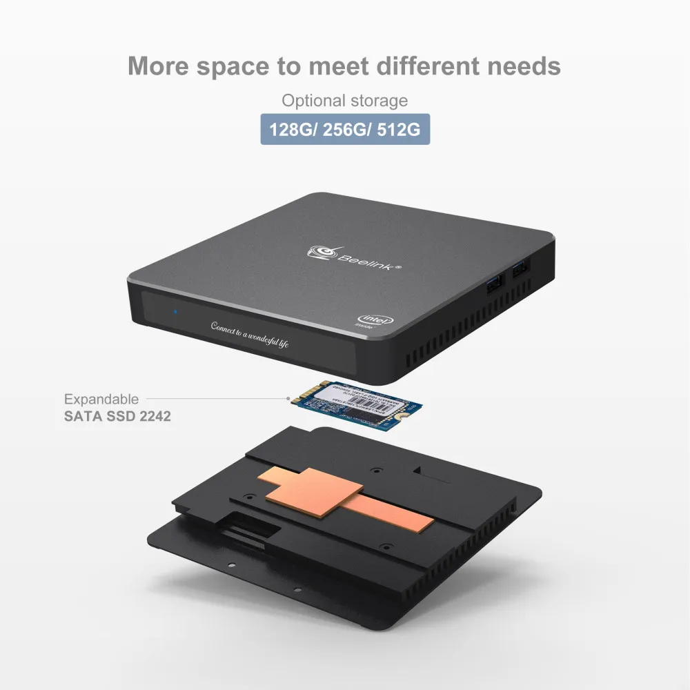 Beelink T34 мини ПК Intel Apollo Lake J3455 8 Гб 256 ГБ двойной экран Windows 10 2 4G/5 8G WiFi 1000 Мбит/с USB3.0