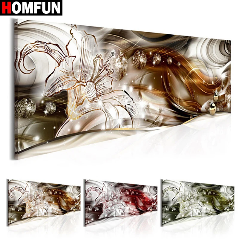 Алмазная живопись HOMFUN Цветочный ландшафт орхидеи полное квадратное/Круглое