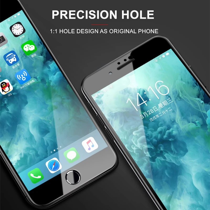 Защитное стекло WZH 10D для iPhone X XS 6 6S 7 8 plus 11 Pro MAX XR чехол защиты экрана|Защитные