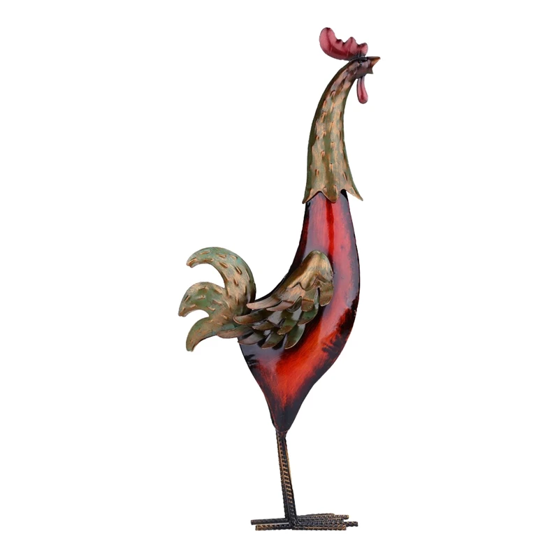 

Metal Rooster Animal Garden Sculptures Art Decor,Outdoor Patio Lawn Back Yard Chicken Statue Decoration