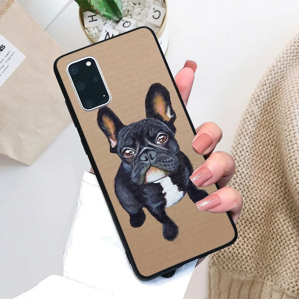 

For Samsung Galaxy French Bulldog Soft TPU Black Border Samsung Galaxy Case