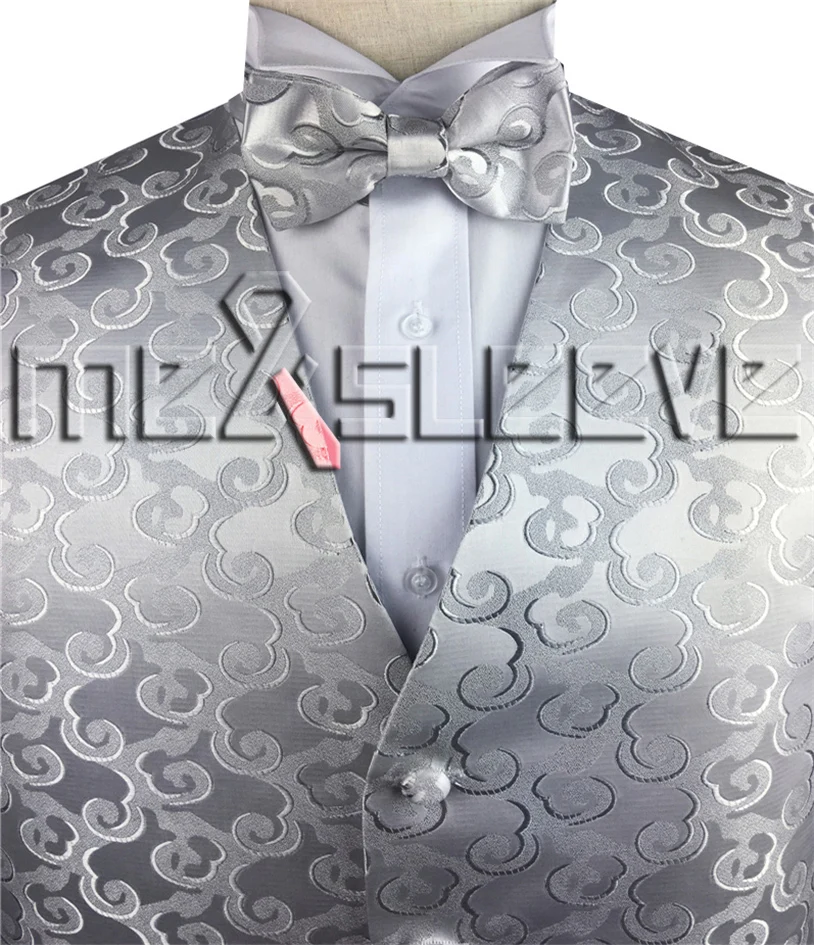 free shipping Men's bridegroom elegant cloudy pattern fabric waistcoat set