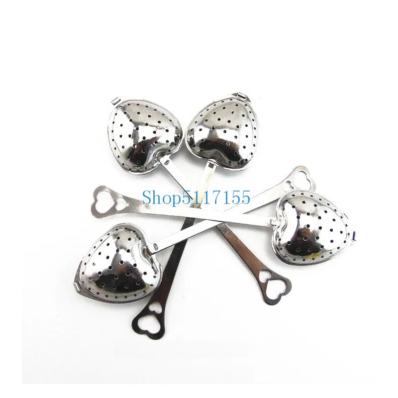 

200 pcs/lot Hot Amazing Love Heart Shape Style Stainless Steel Tea Infuser Teaspoon Strainer Spoon Filter Kitchen Tool