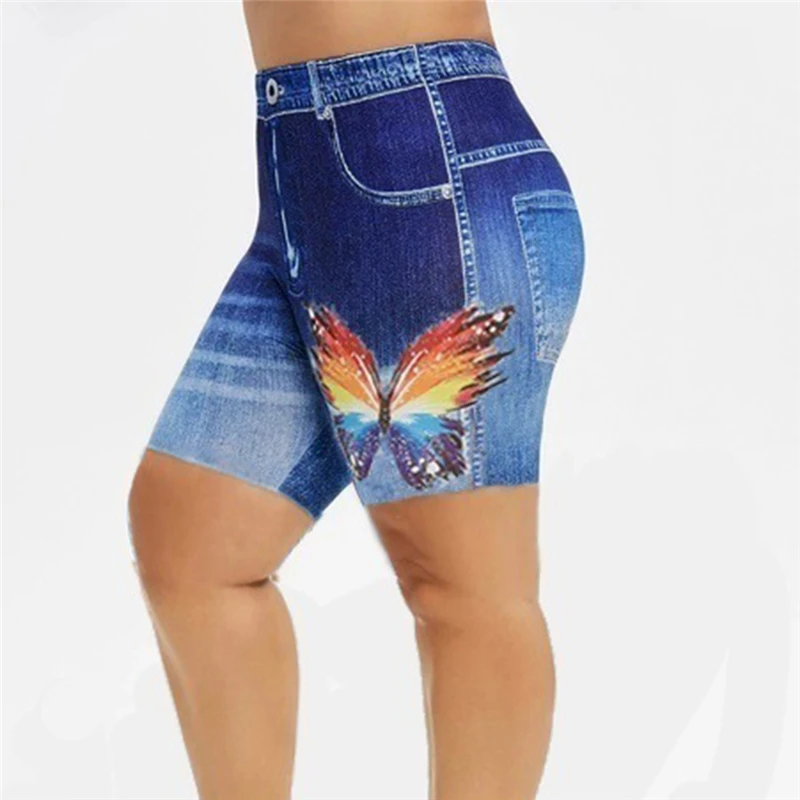 Женские модные леггинсы с принтом бабочки женские облегающие высокой талией