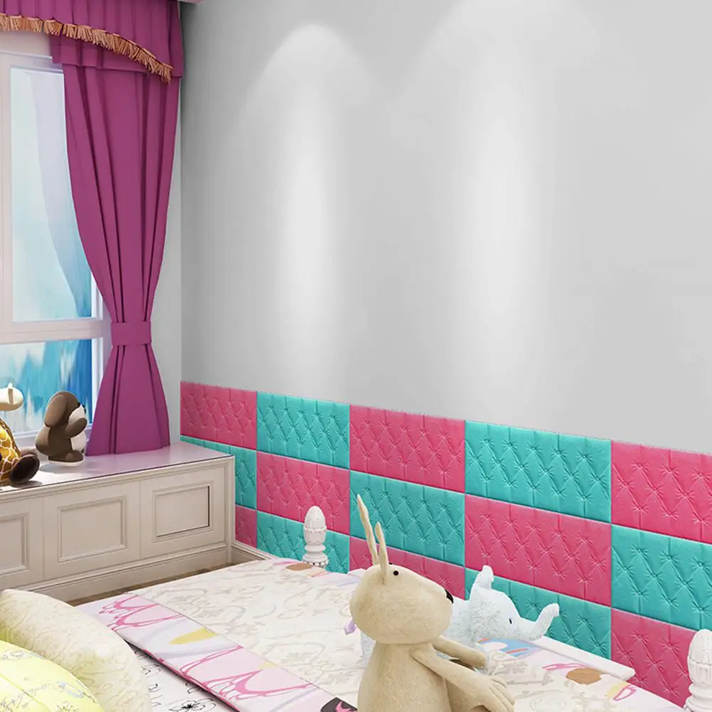 3D искусственная кожа PE пена Водонепроницаемая самоклеющаяся настенная бумага