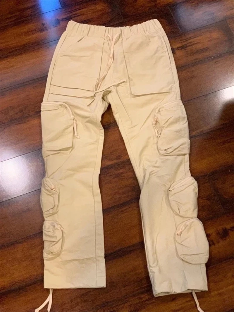 

2020 new autumn pants high street elastic band trousers pocket British jogger cotton comfort