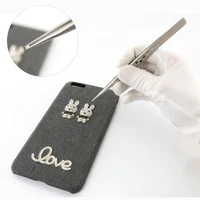 professional electric mobile phone repair tweezers precision stainless steel straight tine tweezers precise nail tools