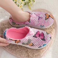 pink sandal clogs women warm winter fur garden shoes clog indoor print casual warm home slippers eva flat clog footwear slippers