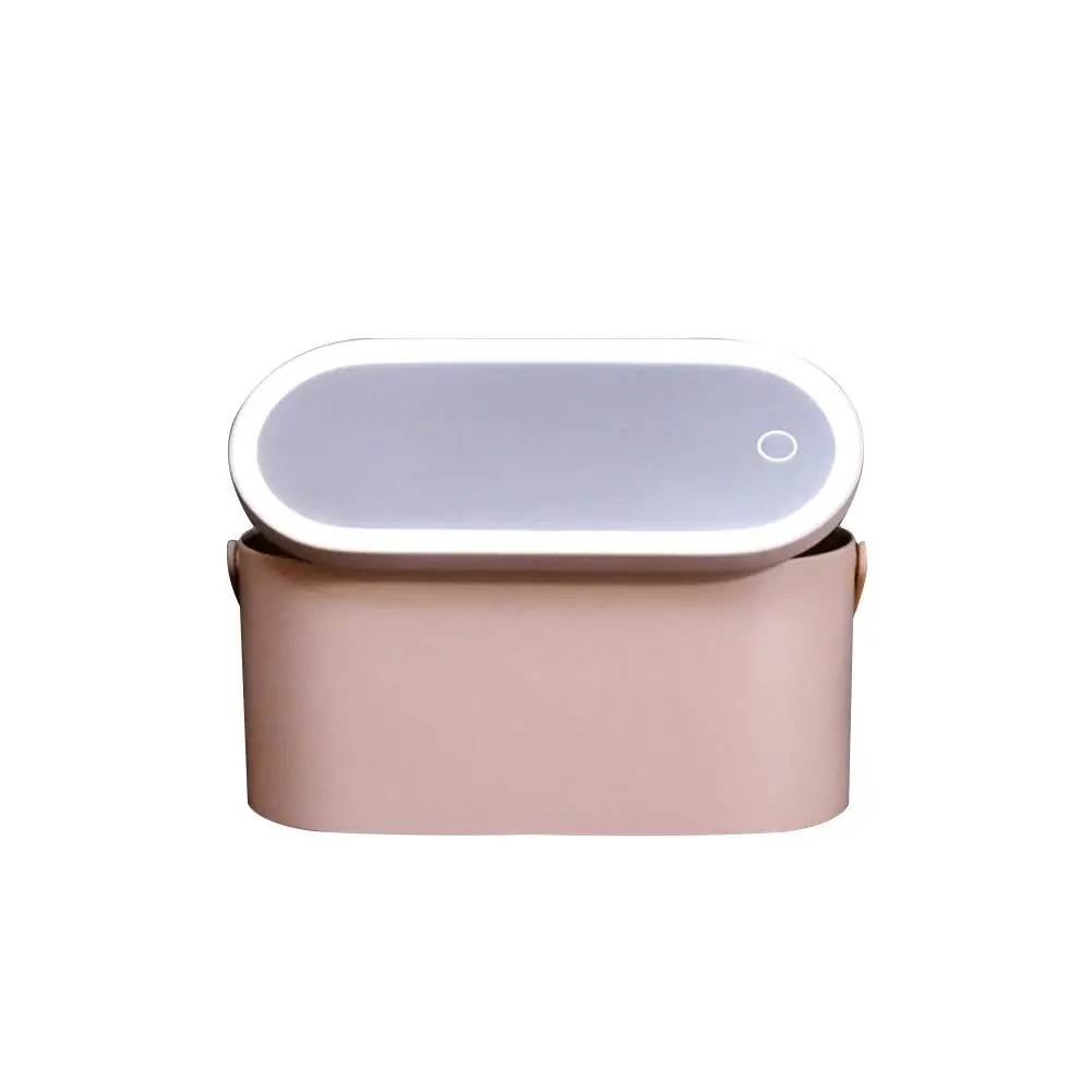 Travel Makeup Tools Case With LED Lights Mirror Creative 2 In 1 Cosmetics Organizer Portable Tool Storage Box | Красота и здоровье