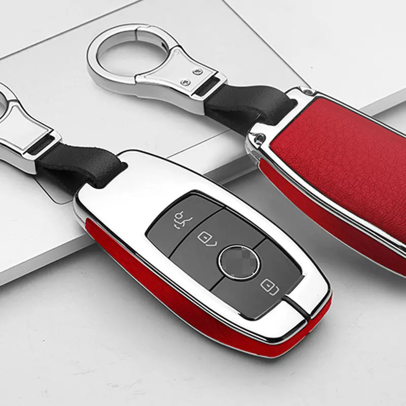 Чехол для автомобильного ключа из цинкового сплава и кожи Mercedes Benz V Class E E300