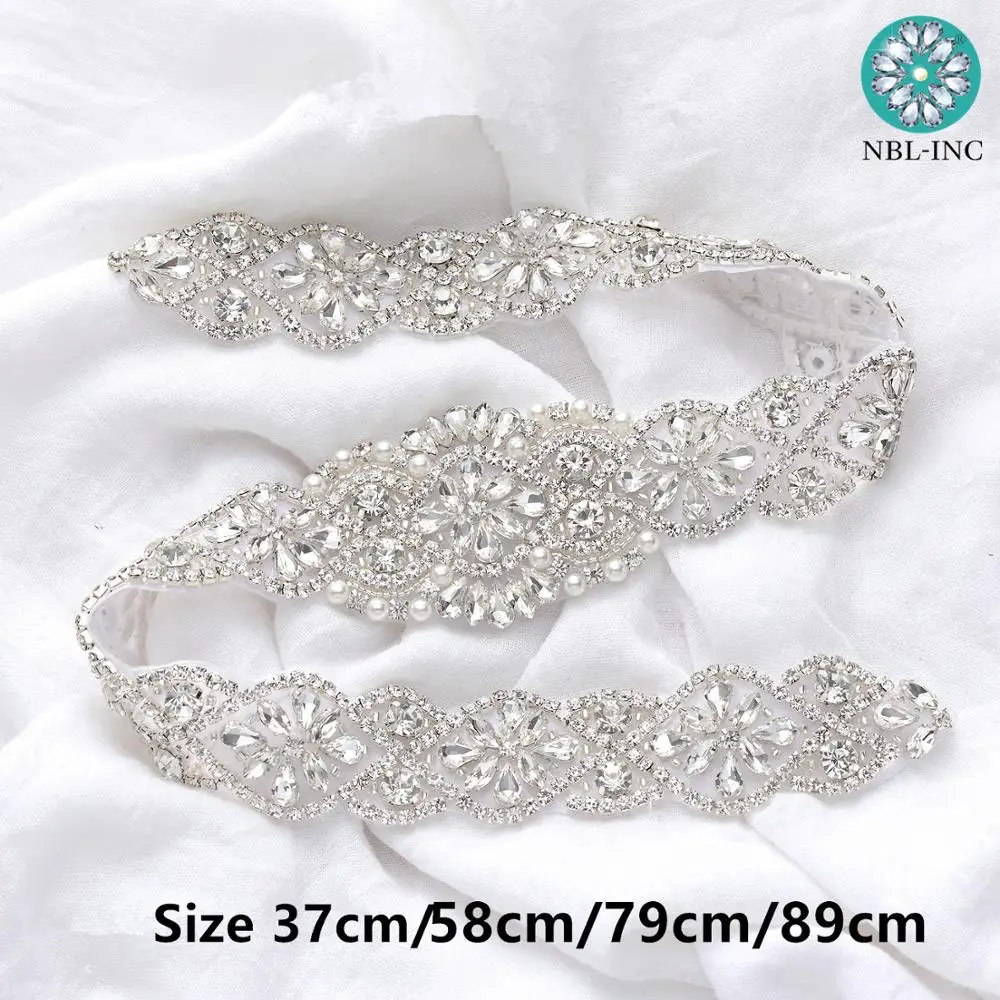 (1 шт.) Свадебная аппликация Стразы с серебряными кристаллами ручной работы