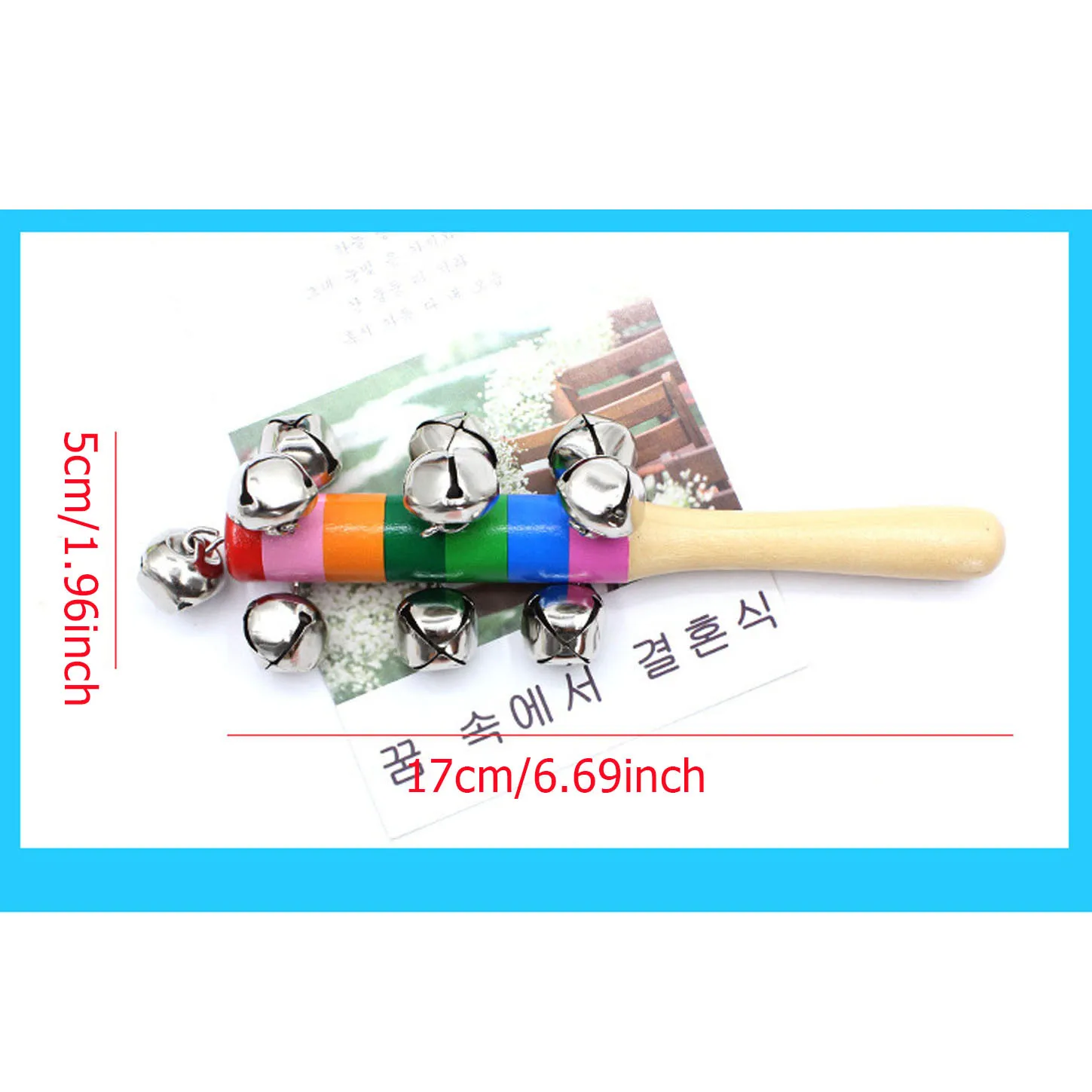 

Baby Wooden Rattle Rainbow Color Hand Bell Baby Rattles Jingle Bells Infant Shaker Rattle Early Educational Toy For Baby