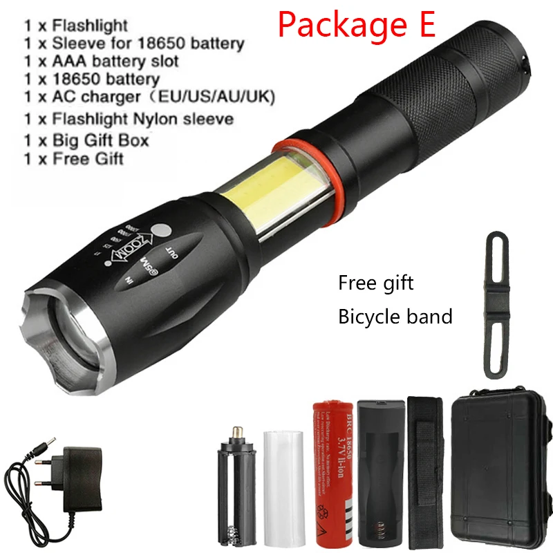 Option E Litwod Z201005A светодиодный фонарик 8000лм CREE XM-L2 U3 Многофункциональный скрытый COB фонарик хвост супер магнит дизайн - Испускаемый цвет: Option E