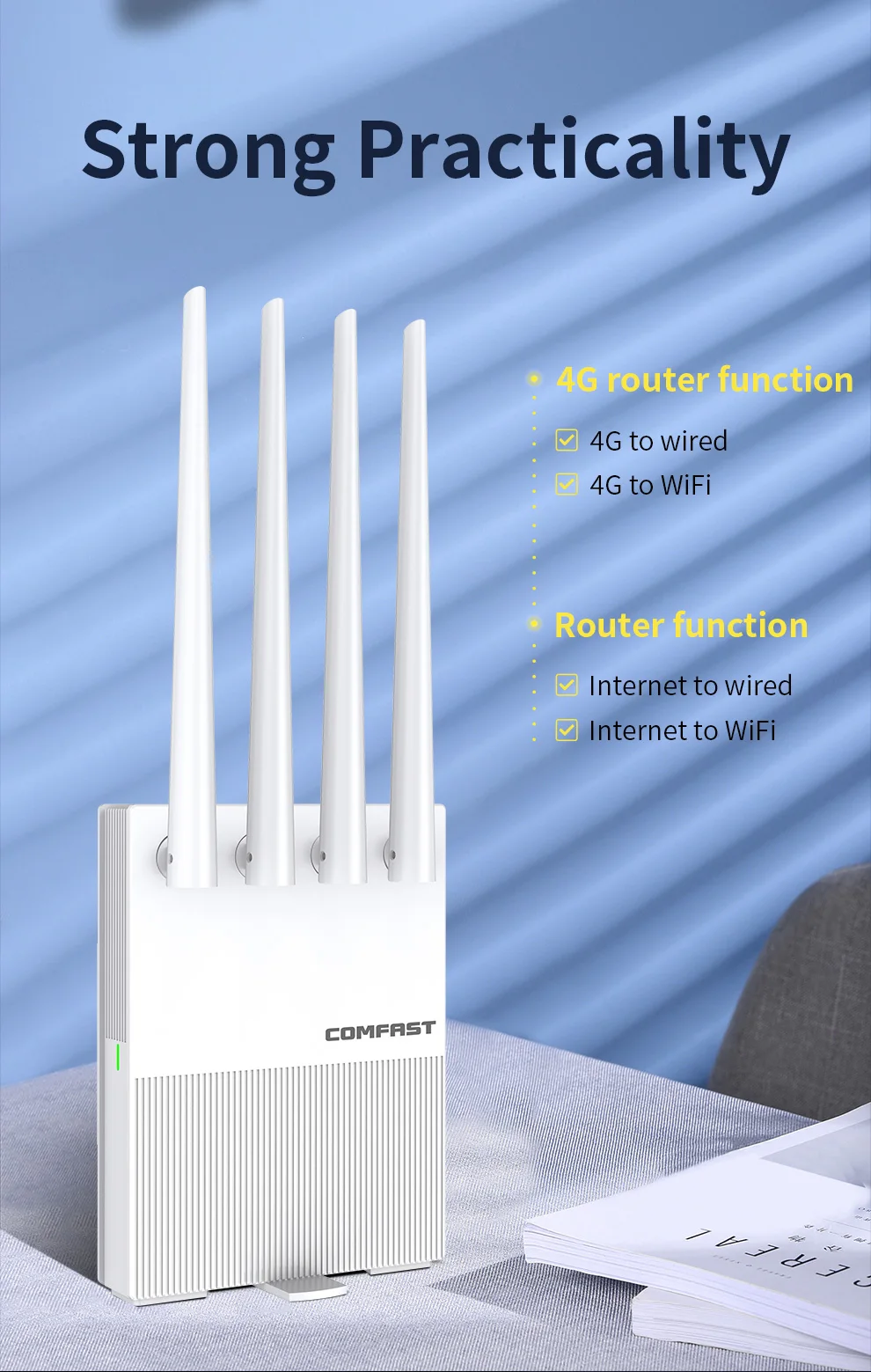 4G LTE WiFi роутер 4 антенны sim-карта WAN LAN Cat4 открытый беспроводной сетевой расширитель