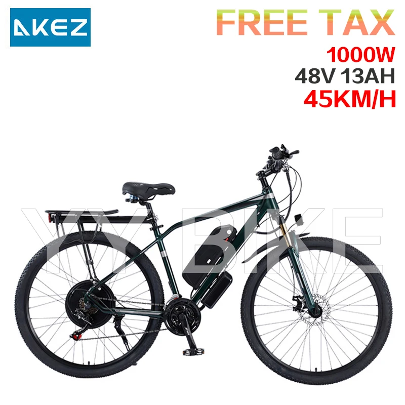 

AKEZ Adult Electric Bike 1000W 48V 13AH 45KM/H E-Bike 29 Inch Wheel 21 Speed Mobility Mountain Bicycle Electromobile Motorcycle