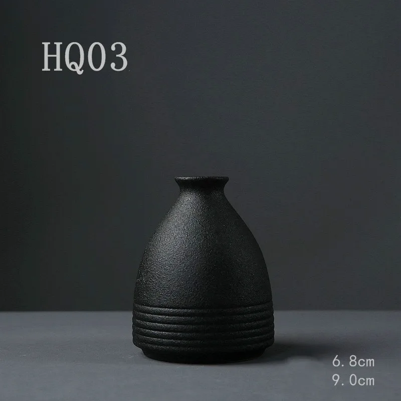 

Modern 8 Style Black Ceramic Flower Arrangement Small Vase Home Decoration Small Vase Tabletop Ornament Crafts