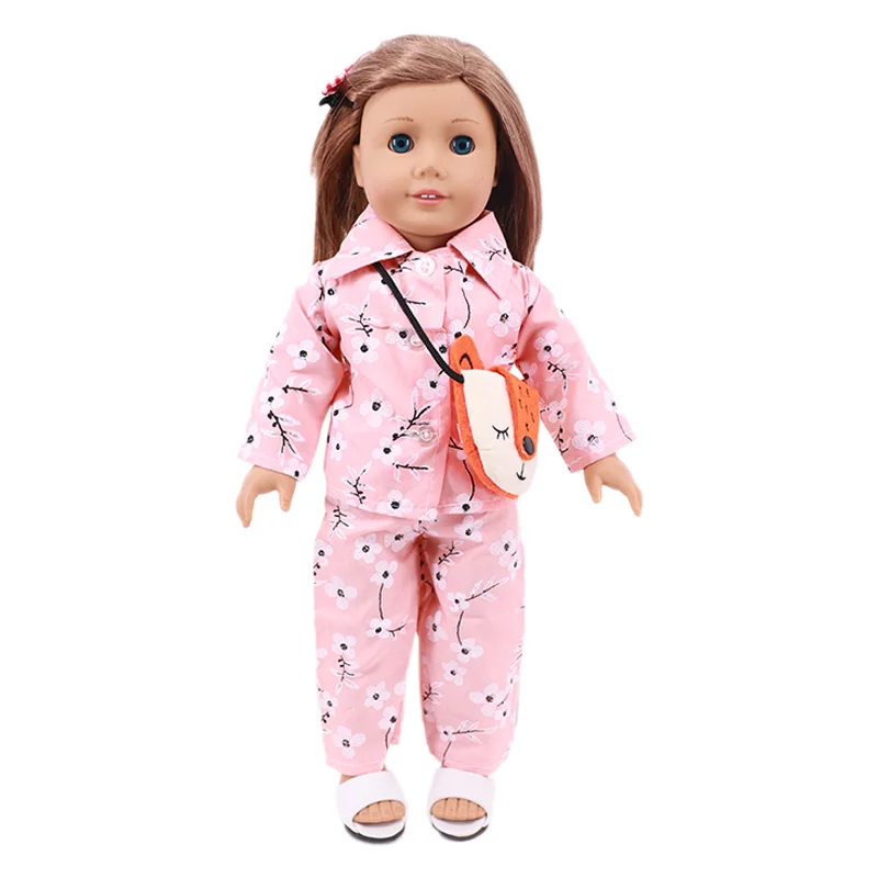 Doll Clothes Cute Floral Print Shirt Pajamas For 18 Inch American Girl's 43 Cm New Born Baby Holiday Gifts Children | Игрушки и