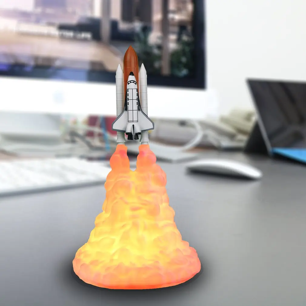 3D печать Космический Шаттл лампа ночник для космических вентиляторов луна лампа ракетная лампа как украшение комнаты любителей космоса ракетная лампа s