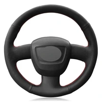 diy car steering wheel cover hand stitched soft black genuine leather for audi a3 8p 2004 2013 a5 2008 2012
