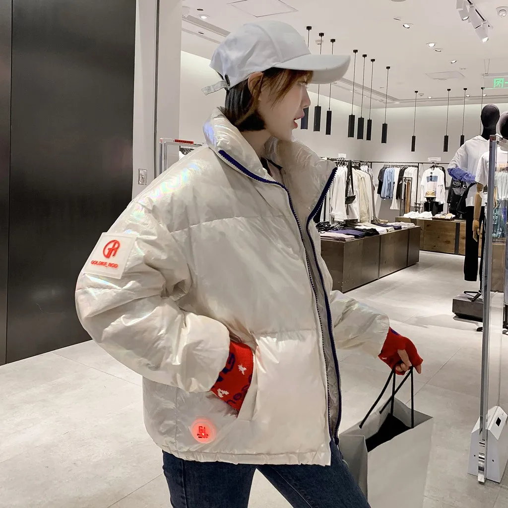 Зимние парки с воротником-стойкой женские теплые пальто водонепроницаемые