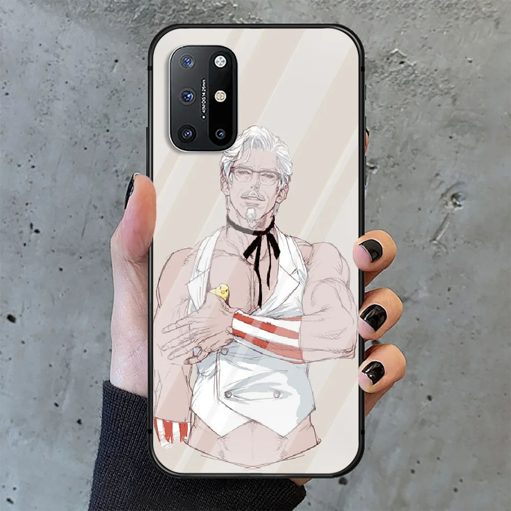 

funny KFC fried chicken Phone Tempered Glass Case Cover For Oneplus 5 6 7 8 9 Nord T Pro Etui Waterproof Soft