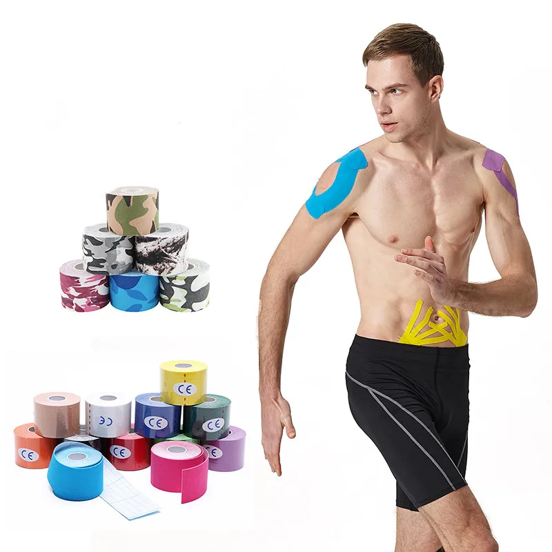 Ленты Kinesio эластичные бандажные наколенники ленты кинезиологические