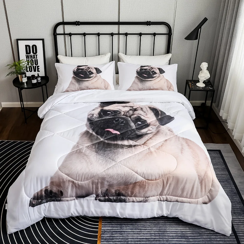 

3D Dog Kids Comforter Bedding Set Microfiber Fabric Comforter Duvet with Pillowcase Twin Comforter Set Quilt for Boys Bed