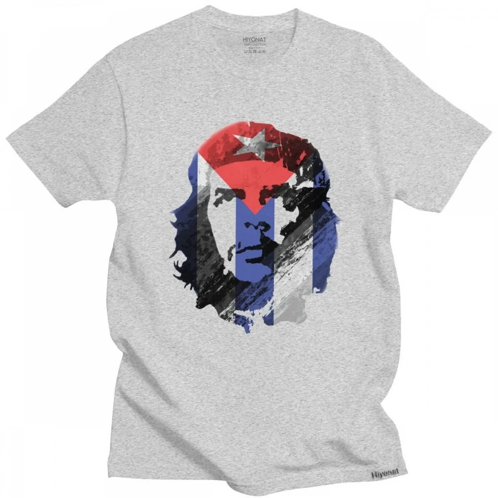 

Футболка Che Guevara с изображением кубинского флага, Мужская футболка из чистого хлопка с кубинской революцией, Повседневная футболка с круглы...