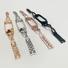 Браслет Mi band 5, 6, браслет из нержавеющей стали, для xiaomi band 3, 4, ремешки для часов X link, роскошный сменный Браслет для женщин