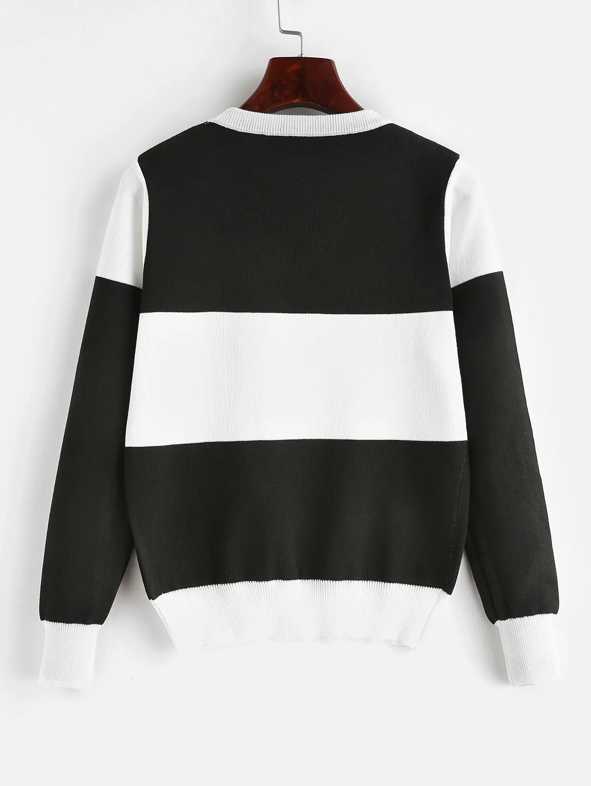 ZAFUL/новый стиль круглый вырез лодочкой контрастные пуловеры Женский пуловер