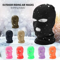 full face cover mask three 3 hole balaclava knit hat army tactical cs winter ski cycling mask beanie hat scarf warm face masks