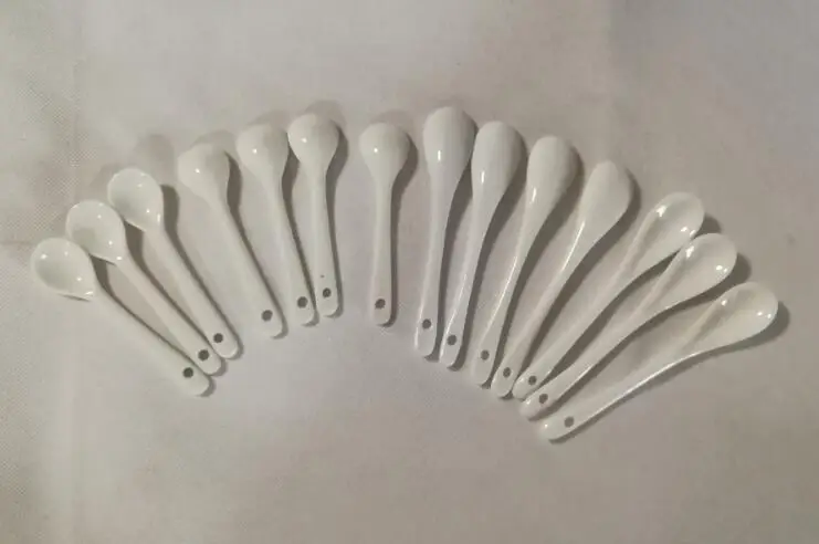 

50pcs/lot 10cm 13cm Porcelain Mini Spoon Spice Ceramic Spoons