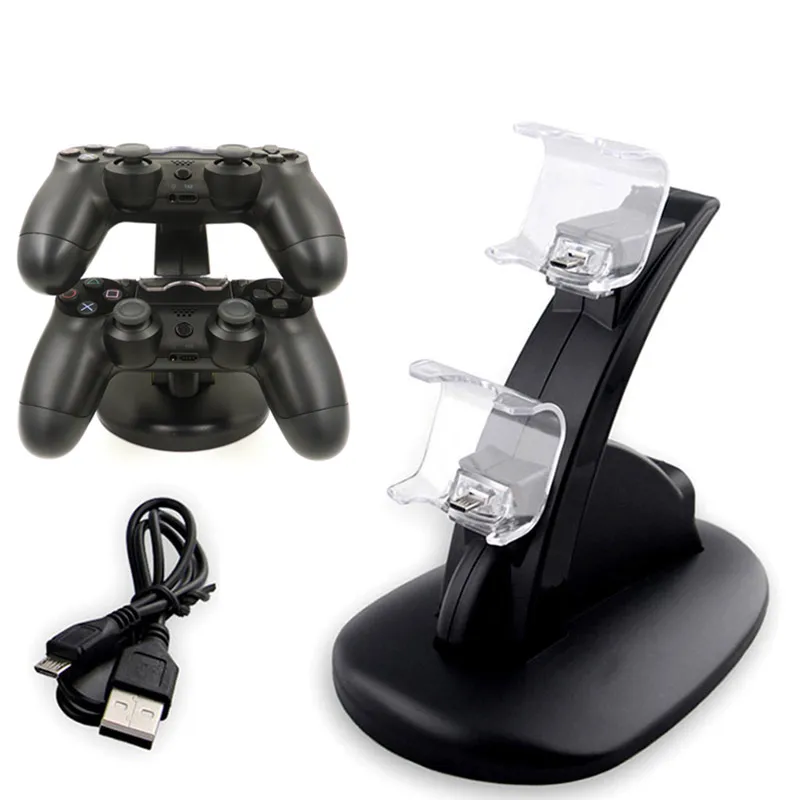 Игровой контроллер Ps4 двойная Подставка для зарядки USB Прямой кронштейн