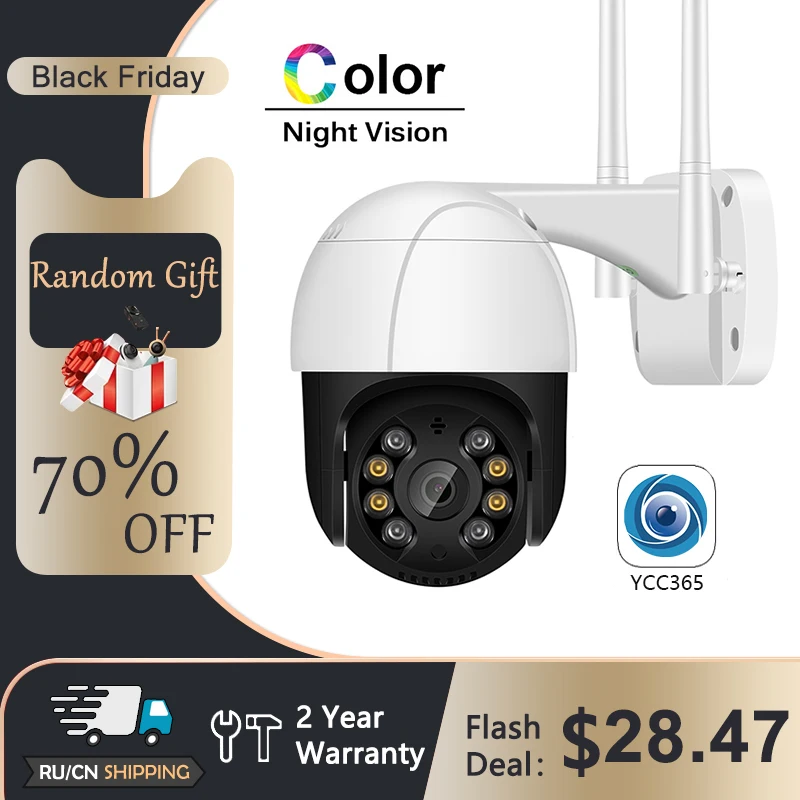 

1080P PTZ Wifi IP Camera Outdoor 4X Digital Zoom Auto Tracking 3MP Wireless Camera H.265 Audio Security CCTV Camera YCC365 Plus
