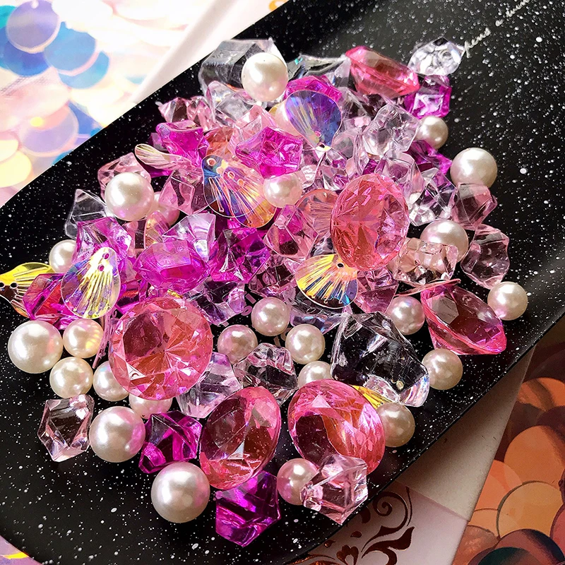 BoxiAcrylic Ice Cube Slime Charms сложение DIY Kit Shell Sequins аксессуары украшения для пушистой