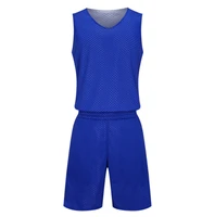 double sided wearable basketball jersey sets uniforms sports clothing breathable quick dry men basketball training suits