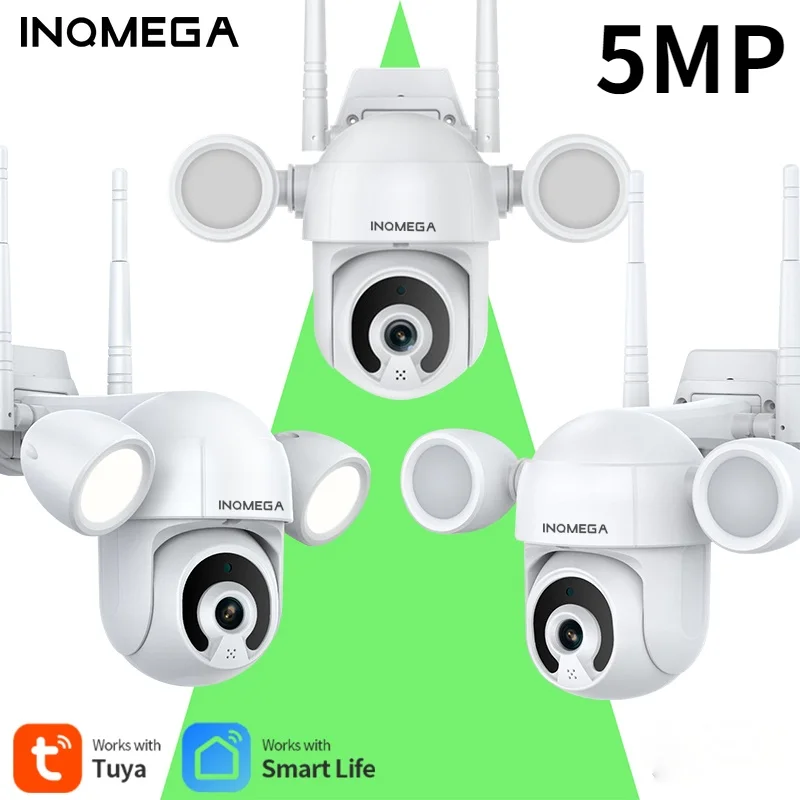 Камера видеонаблюдения INQMEGA 5MP Smart Home с Wi-Fi и прожектором | Безопасность защита