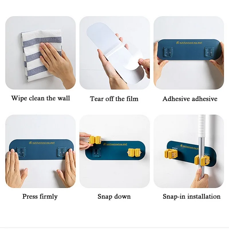 

Mop Haak Muur Haak Binnenlandse Leven Wc Badkamer Keuken Haak Bezem Clip Boren-Gratis Super Viskeuze Tegemoet Cleaning Tools