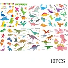 10 шт. динозавров смываемая Татуировка Стикеры динозавр вечерние поставки, с принтом в виде динозавра для мальчика День рождения вечерние свадебные сувениры временные Дино вечерние подарок