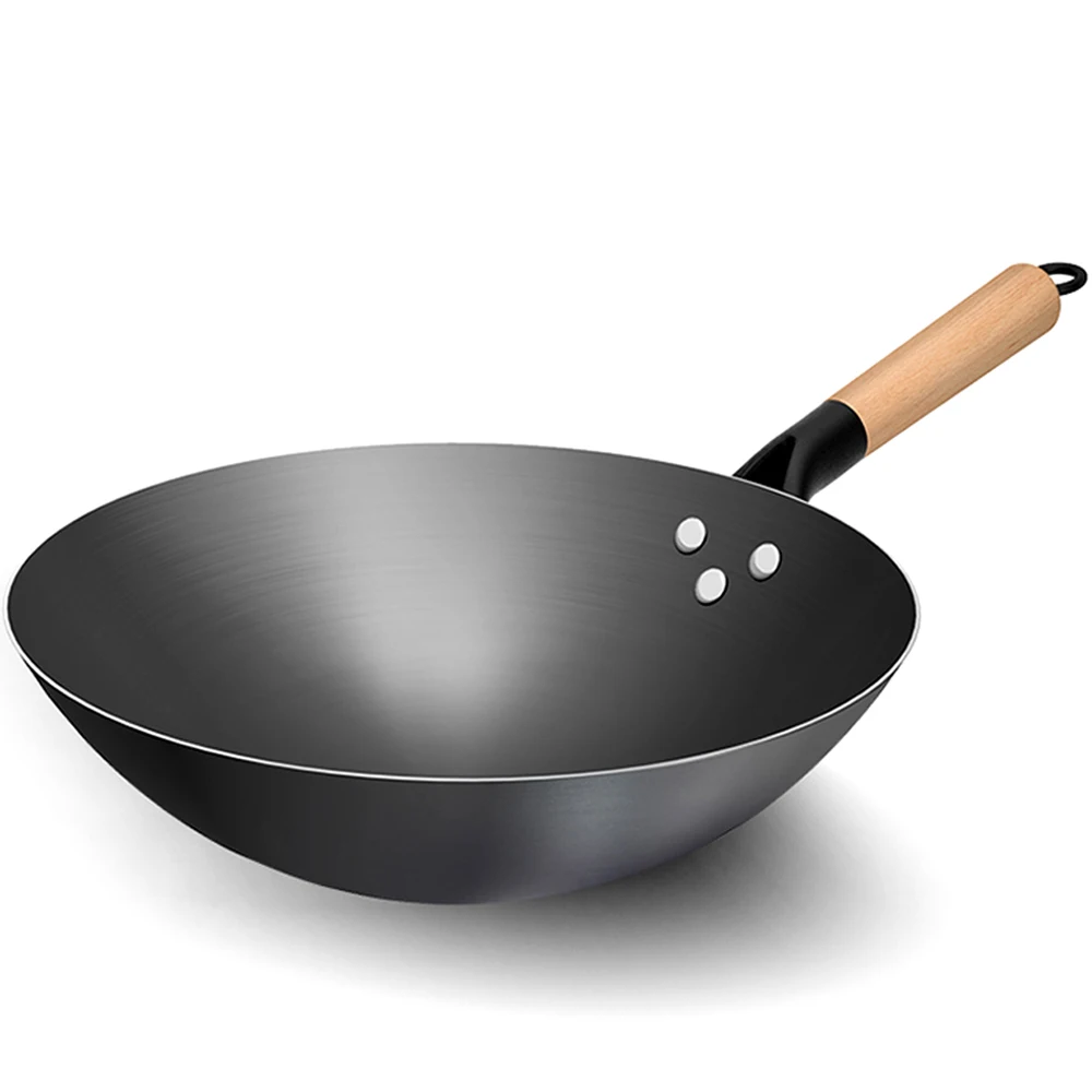 Китайский Железный ВОК традиционный ручной кастрюль антипригарная сковорода с