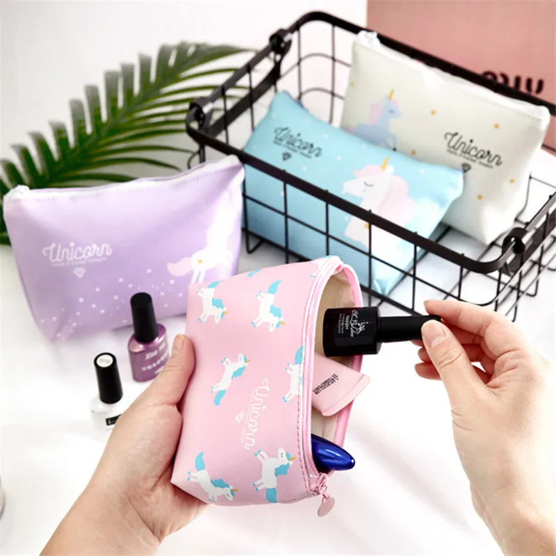 Милые косметички в виде единорога Kawaii мультяшная косметичка чехол карандаш