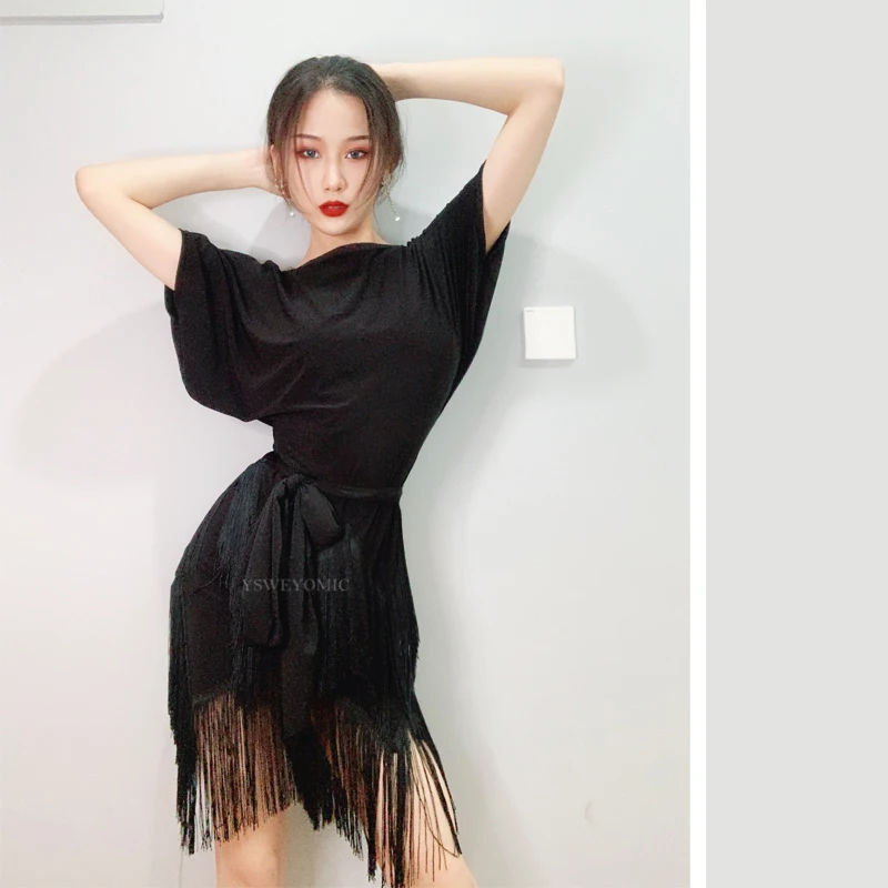 Women Practice Latin Samba Dance Dress Latin Dance Costume Adult Practice Latin Ballroom Dance Dress fringe Latin skirt For Girl