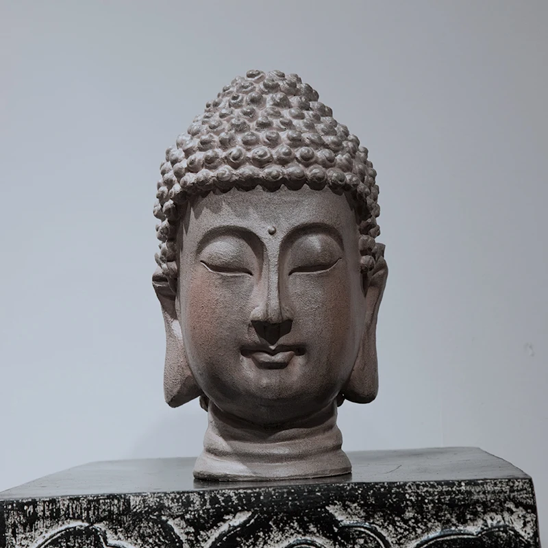 

Креативная статуя Будды из песчаника Sakyamuni Искусство Скульптура полимерные ремесла Дзен Будда Декорации для дома Новый китайский стиль R3661